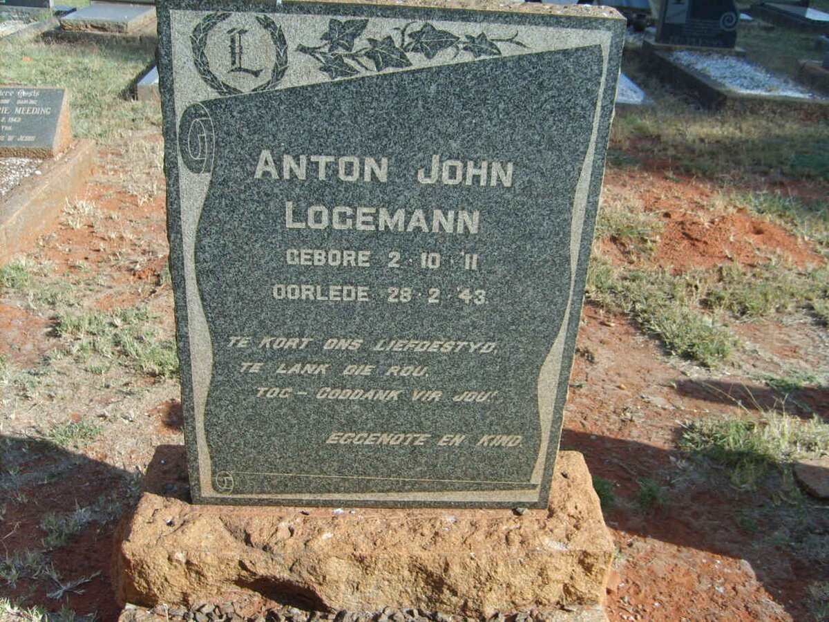 LOGEMANN Anton John 1911-1943