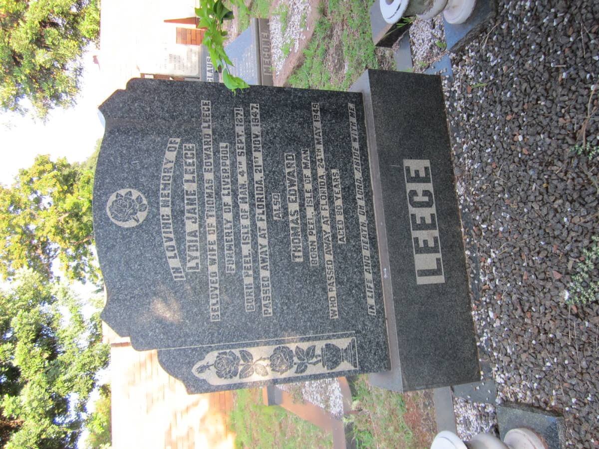 LEECE Thomas Edward -1949 &amp; Lydia Jane 1871-1947