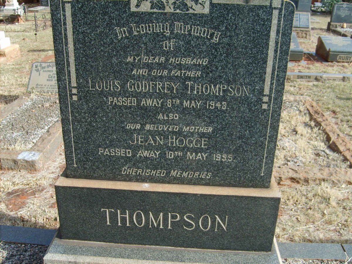 THOMPSON Louis Godfrey -194? &amp; Jean HOGGE -1955