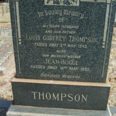 THOMPSON Louis Godfrey -194? &amp; Jean HOGGE -1955
