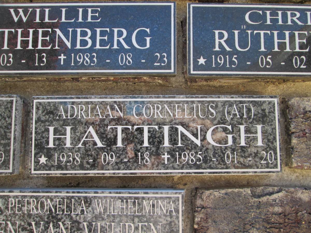 HATTINGH Adriaan Cornelius 1938-1985