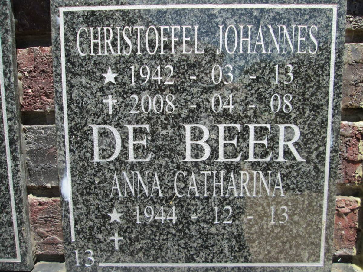 BEER Christoffel Johannes, de 1942-2008 &amp; Anna Catharina 1944-