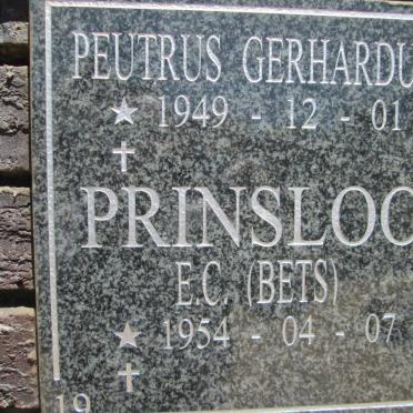 PRINSLOO Peutrus Gerhardus 1949- &amp; E.C. 1954-