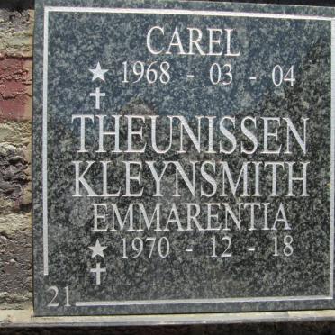 KLEYNSMITH Carel Theunissen 1968- &amp; Emmarentia 1970-
