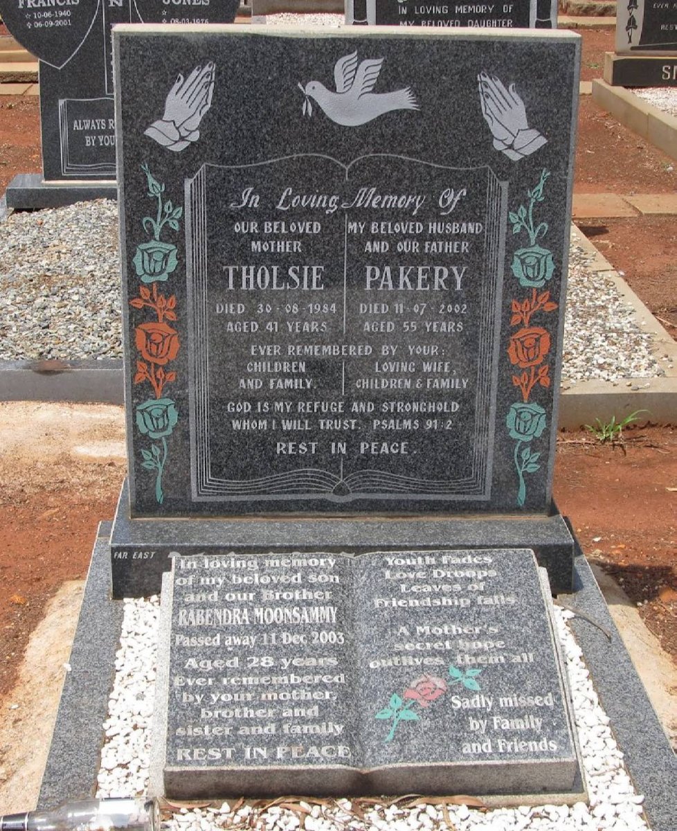 MOONSAMMY Rabendra -2003 :: ? Pakery -2002 &amp; Tholsie -1984