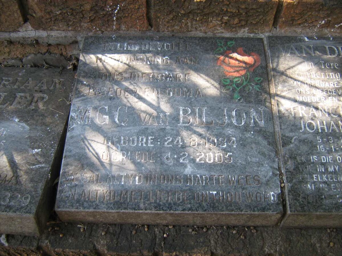 BILJON M.G.C., van 1934-2005