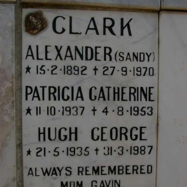 CLARK Alexander 1892-1970 :: CLARK Patricia Catherine 1937-1953 :: CLARK Hugh George 1935-1987