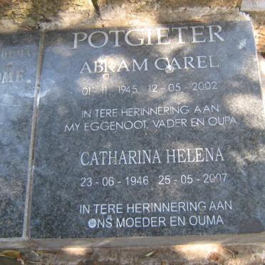 POTGIETER Abram Carel 1945-2002 &amp; Catharina Helena 1946-2007