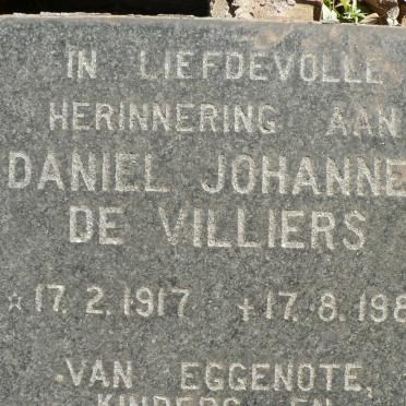 VILLIERS Daniel Johannes, de 1917-1980