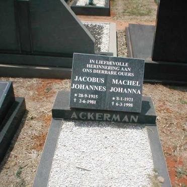 ACKERMAN Jacobus Johannes 1915-1981 &amp; Machel Johanna 1921-1998