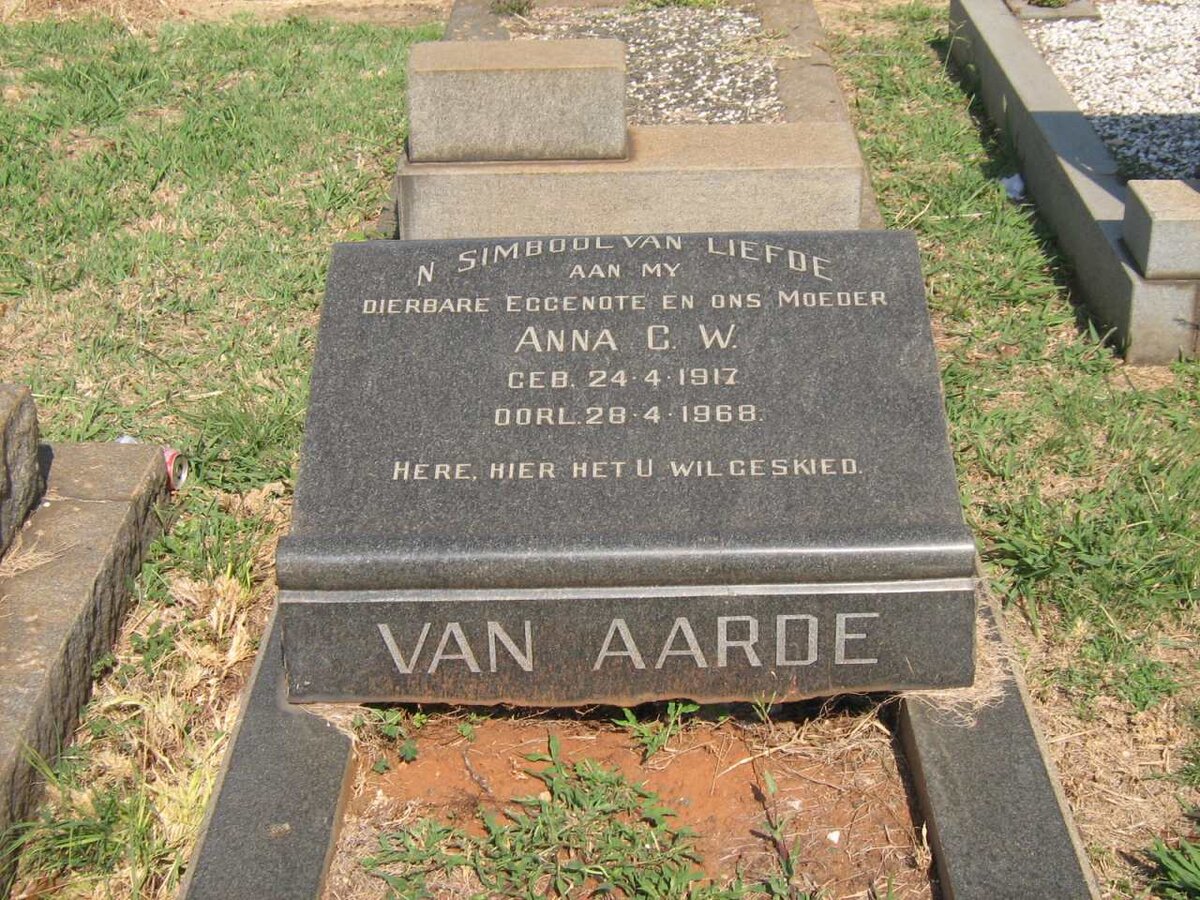 AARDE Anna C.W., van 1917-1968
