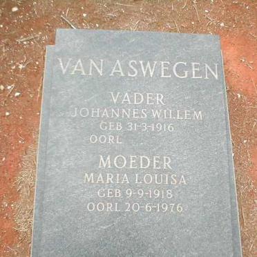 ASWEGEN Johannes Willem, van 1916- &amp; Maria Louisa 1918-1976
