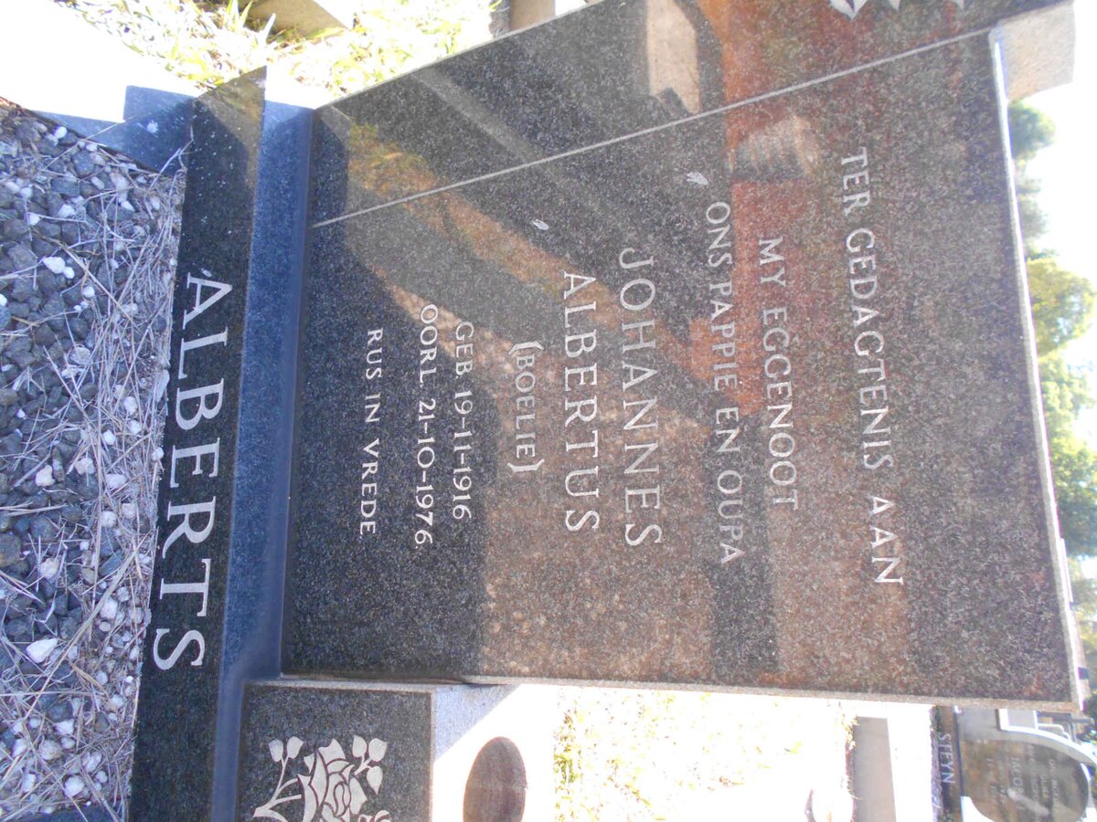 ALBERTS Johannes Albertus 1916-1976 &amp; Nekkie 1926-1985