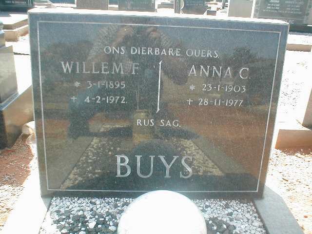 BUYS Willem F. 1895-1972 &amp; Anna C. 1903-1977