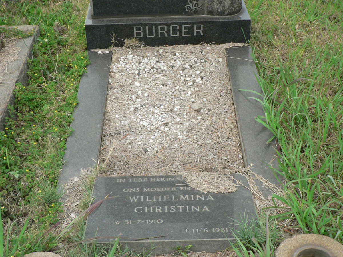 BURGER Willem Petrus 1897-1971 &amp; Wilhelmina Christina 1910-1981