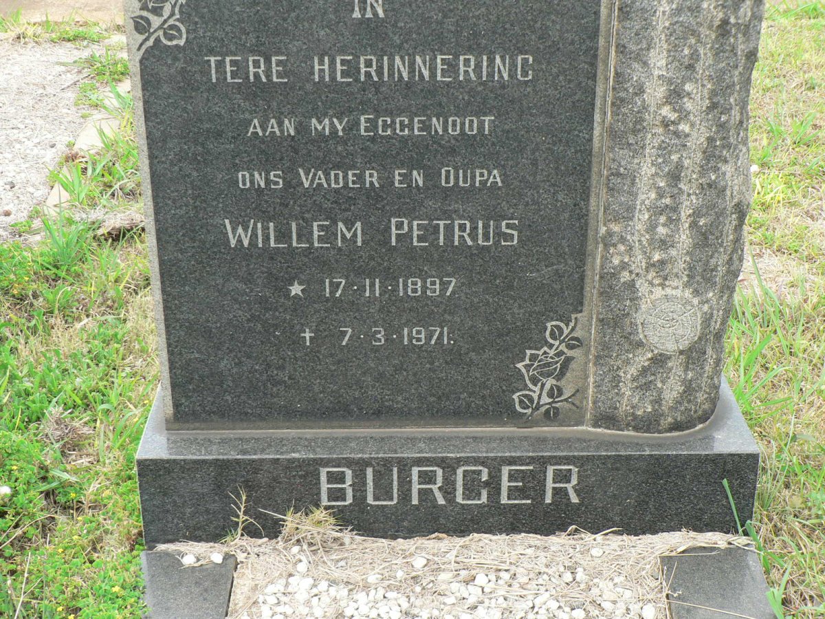 BURGER Willem Petrus 1897-1971 &amp; Wilhelmina Christina 1910-1981