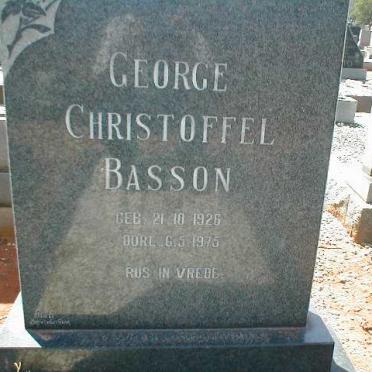 BASSON George Christoffel 1926-1975