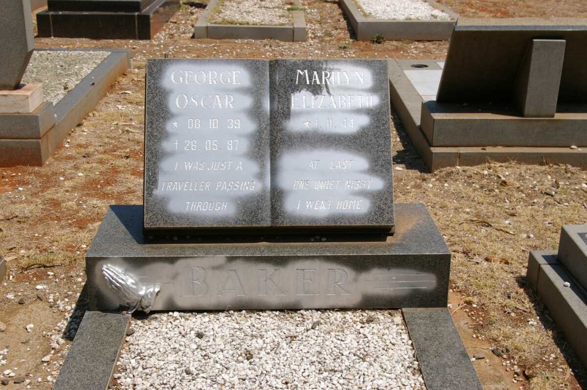 BAKER George Oscar 1939-1987 &amp; Marilyn Elizabeth 1944-