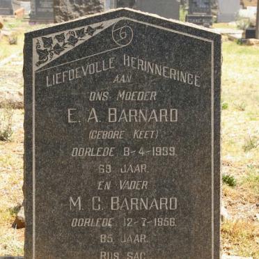 BARNARD M.C. -1956 &amp; E.A. KEET -1939