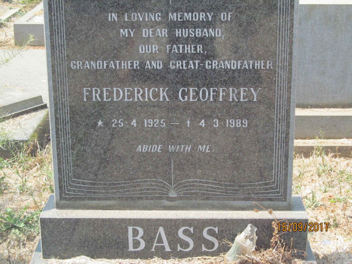 BASS Frederick Geoffrey 1925-1989