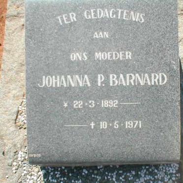 BARNARD Johanna P. 1892-1971