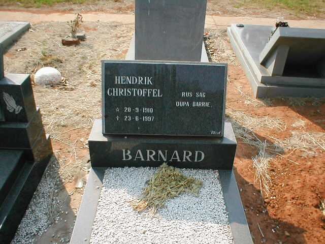 BARNARD Hendrik Christoffel 1910-1997