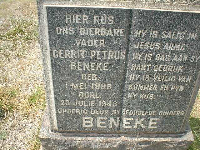 BENEKE Gerrit Petrus 1886-1943