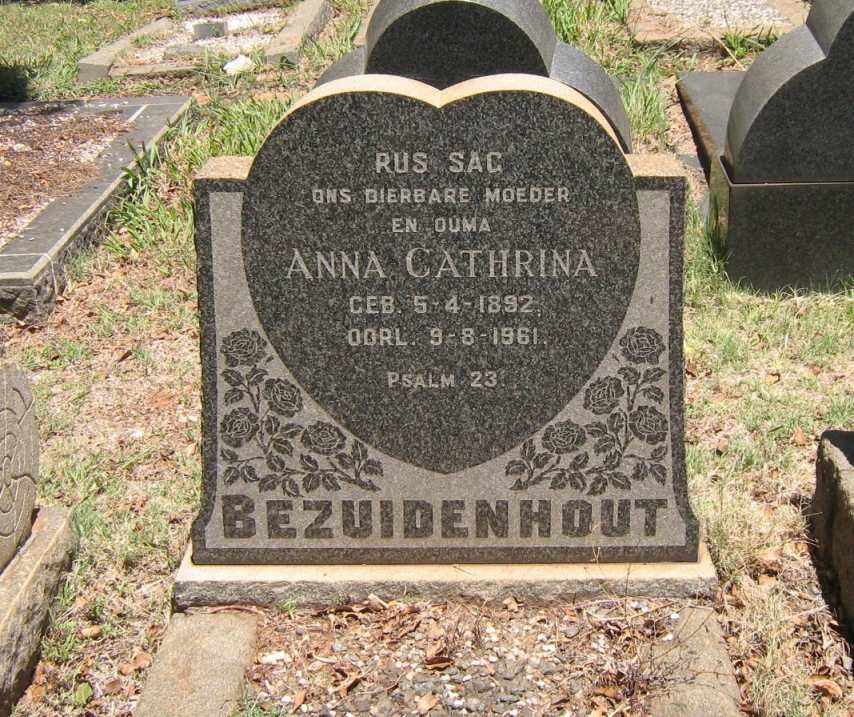 BEZUIDENHOUT Anna Cathrina 1892-1961