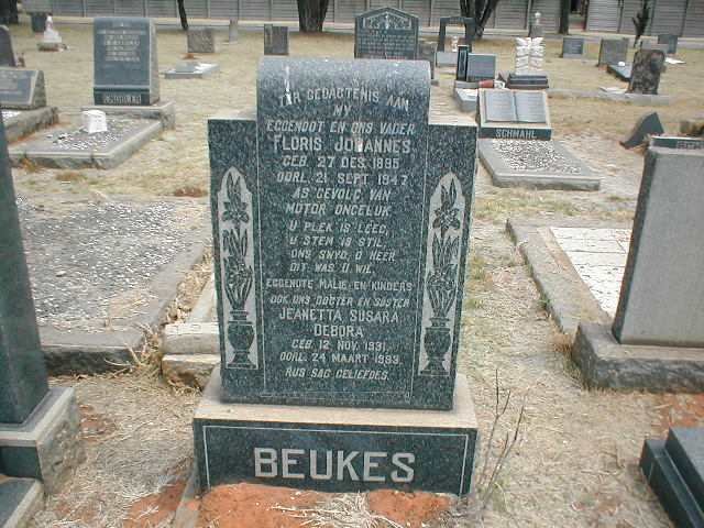 BEUKES Floris Johannes 18?5-1947 :: BEUKES Jeanetta Susara Debora 1931-1983