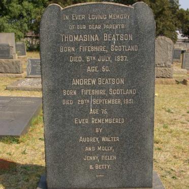 BEATSON Andrew -1951 &amp; Thomasina -1937