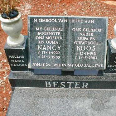 BESTER Koos 1921-2003 &amp; Nancy 1922-1989