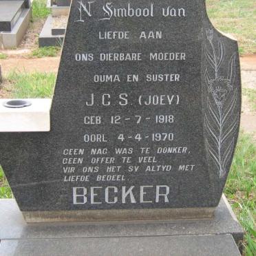 BECKER J.C.S. 1918-1970 :: MAVROMATIS Susie Veronica 1946-1995 :: SMITH Pat 1926-1996