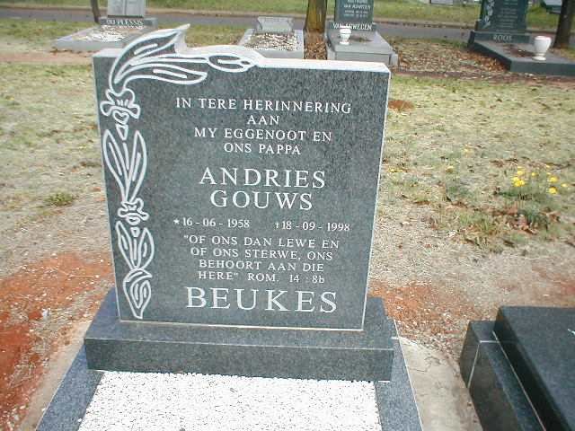 BEUKES Andries Gouws 1958-1998