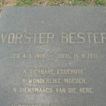 BESTER Vorster 1919-1971