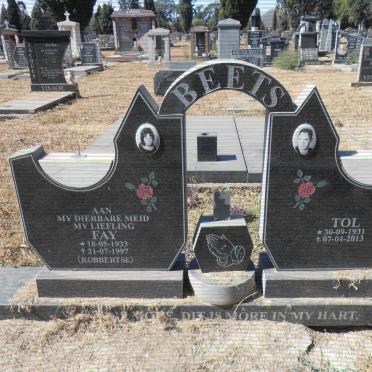 BEETS Tol 1931-2013 &amp; Fay ROBBERTSE 1933-1997