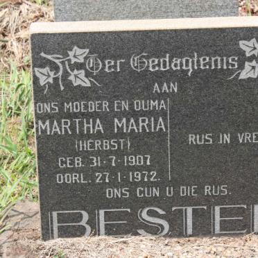 BESTER Martha Maria nee HERBST 1907-1972