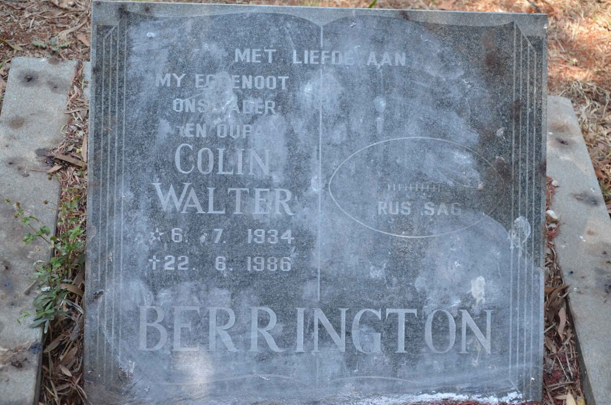 BERRINGTON Colin Walter 1934-1986
