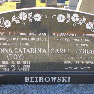 BEIROWSKI Carel Johannes 1929-1975 &amp; Johanna Catarina 1932-2016