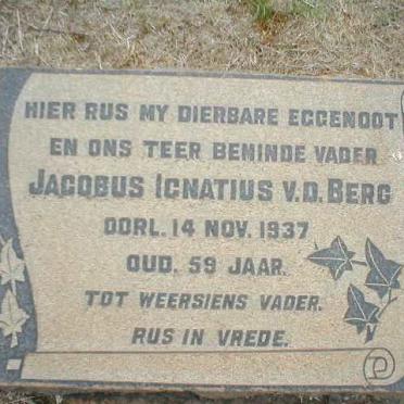 BERG Jacobus Ignatius, v.d. -1937