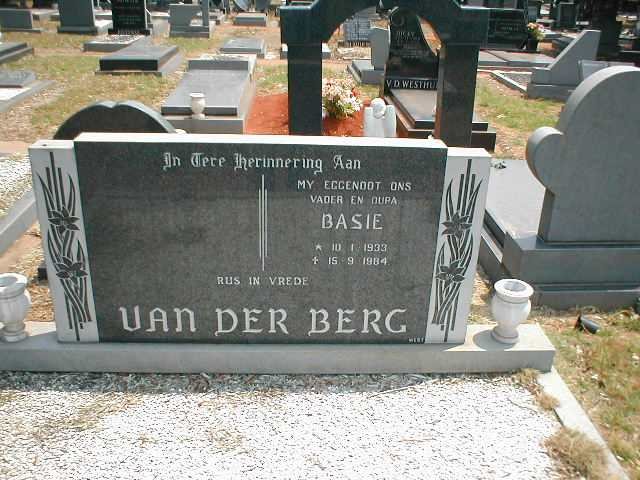 BERG Basie, van der 1933-1984