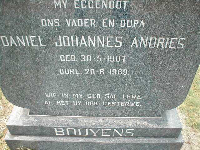 BOOYENS Daniel Johannes Andries 1907-1969