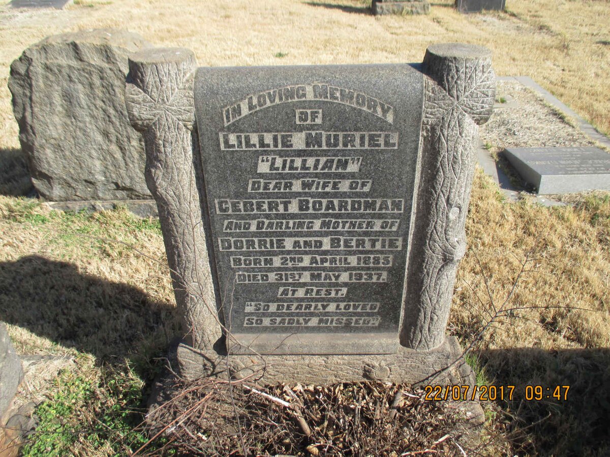 BOARDMAN Lillie Muriel 1885-1937