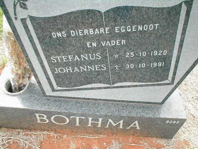 BOTHMA Stephanus Johannes 1920-1991