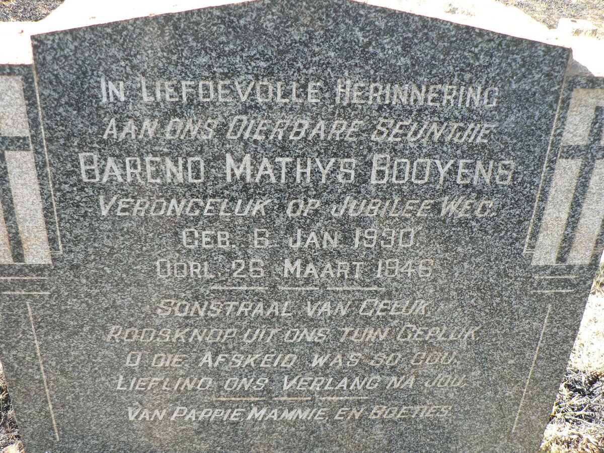 BOOYENS Barend Mathys 1930-1946