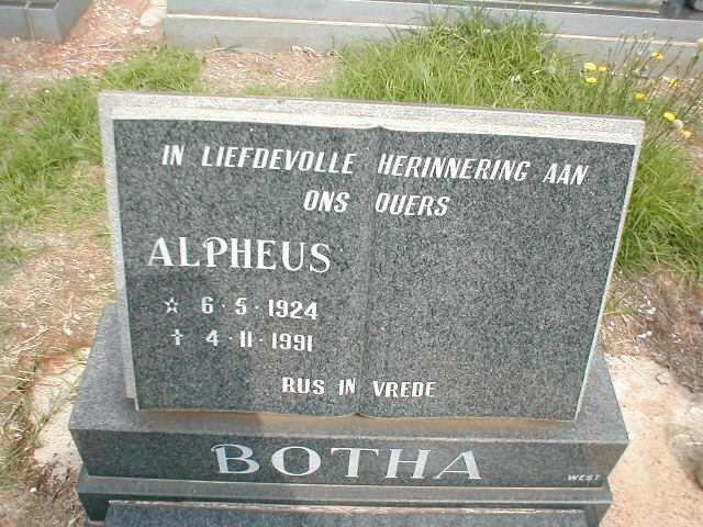 BOTHA Alpheus 1924-1991
