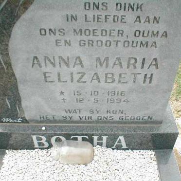 BOTHA Anna Maria Elizabeth 1916-1994