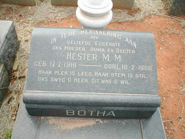 BOTHA Hester M.M. 1918-1968