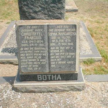 BOTHA Christoffel Francois 1874-1951 &amp; Sophia Margaretha DE KLERK 1879-1946
