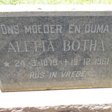 BOTHA Aletta 1879-1961