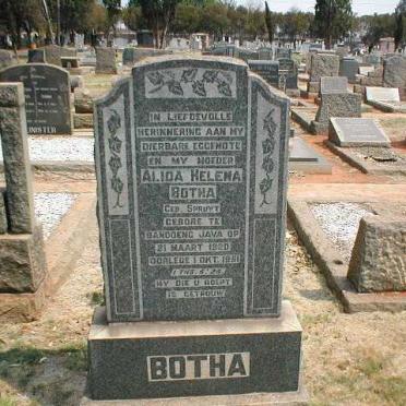 BOTHA Alida Helena nee SPRUYT 1920-1951